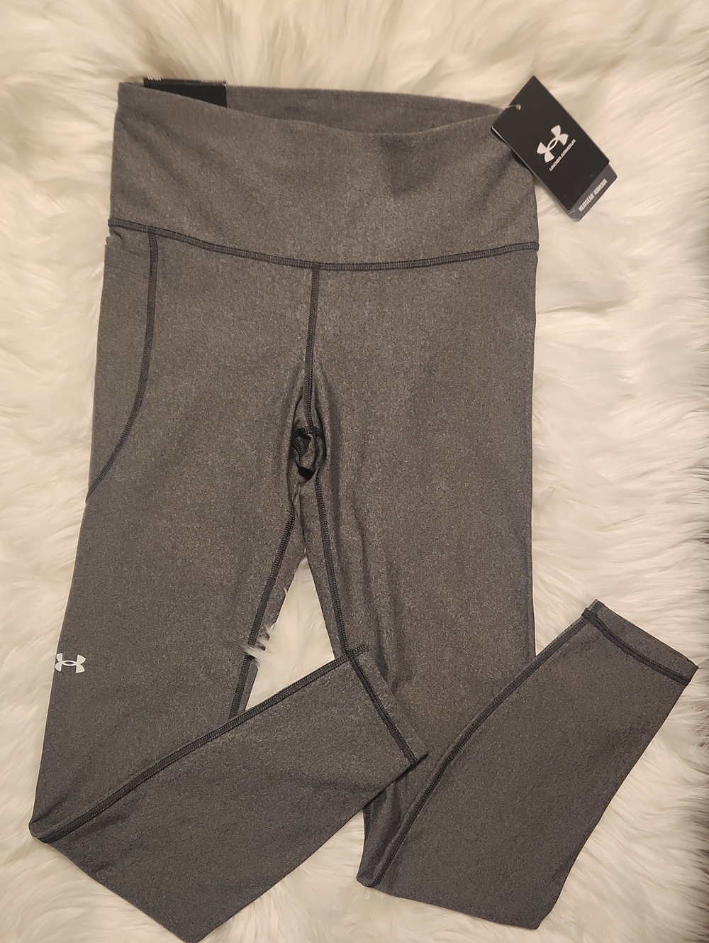Under Armour High Waist Leggings - Womens Size Small - Gray